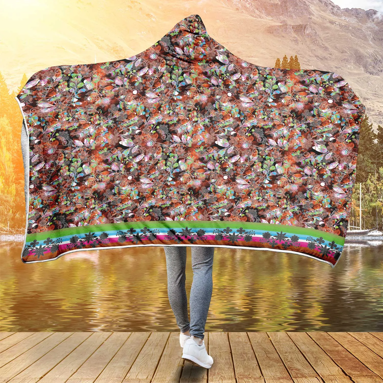 Culture in Nature Orange Hooded Blanket