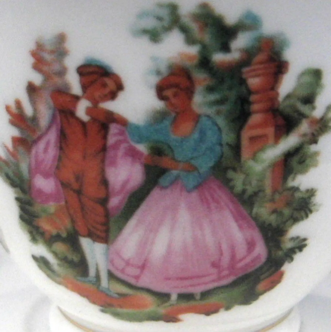 Cup And Saucer 18th Century Dancing Couple Demi 1950s After Dinner Espresso