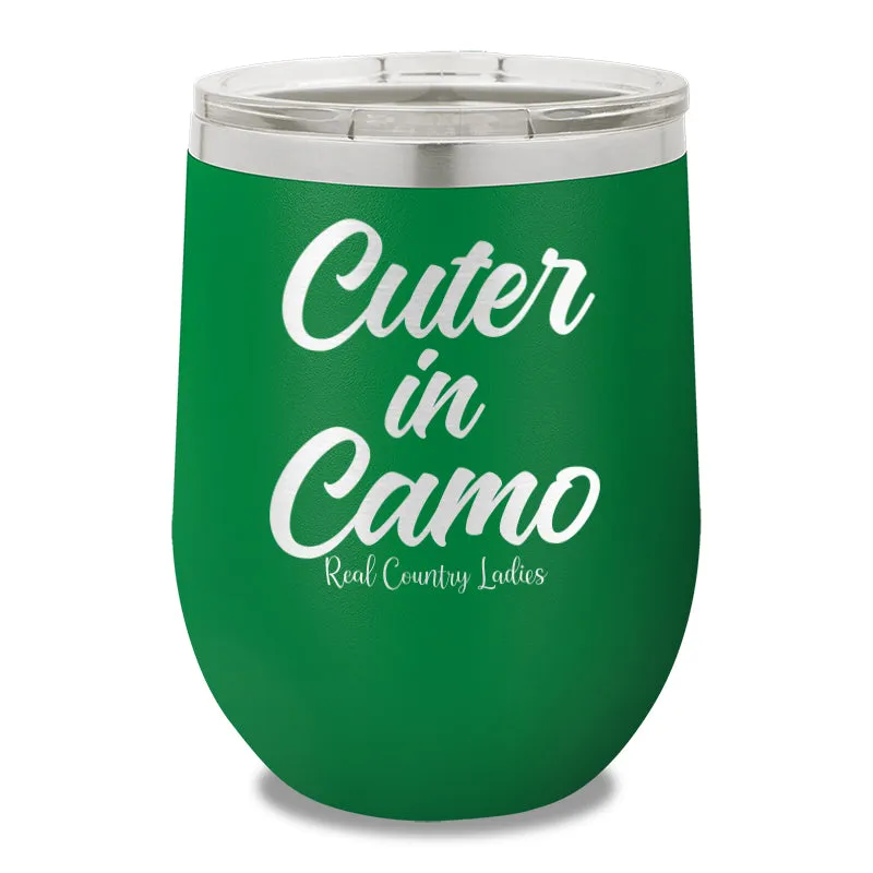 Cuter In Camo 12oz Stemless Wine Cup