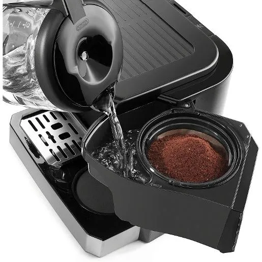 Delonghi 2 In 1 Espresso & American Coffee Machine Cappuccino System Cup Storage