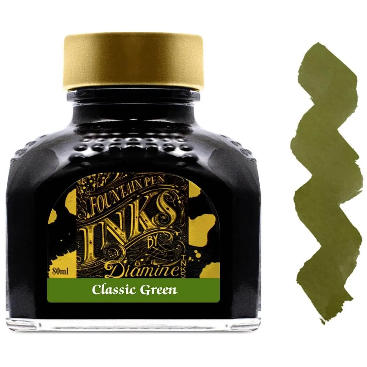 Diamine Fountain Pen Ink Bottle - 80 ml Classic Green | 7105