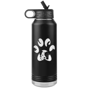 Dog Pawprint Water Bottle Tumbler 32 oz