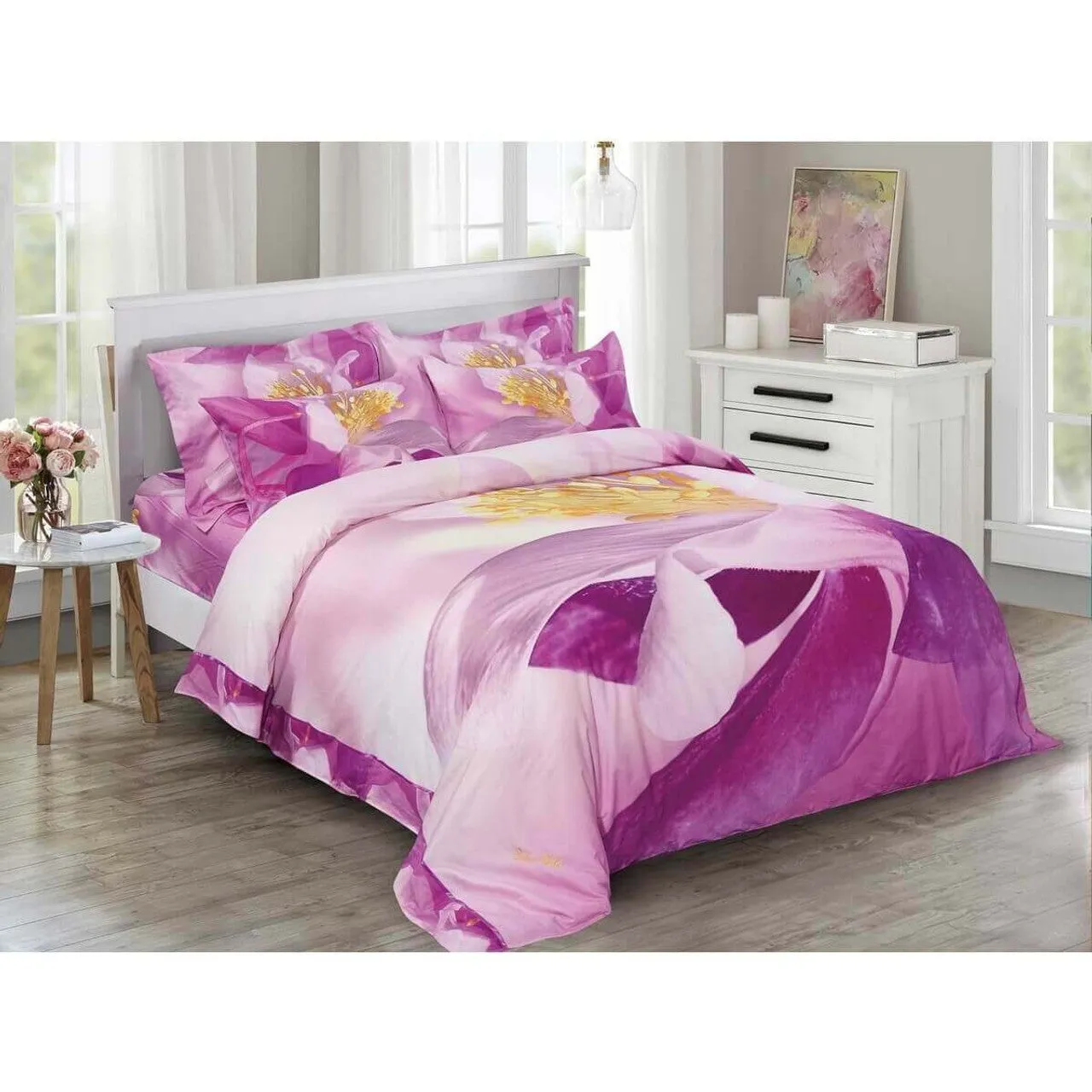 Dolce Mela Floral Bedding Duvet Cover Set - June