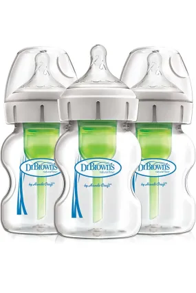 Dr. Brown’s Natural Flow, Wide-Neck Glass Baby Bottles 5 oz/150 mL - 3 Pack