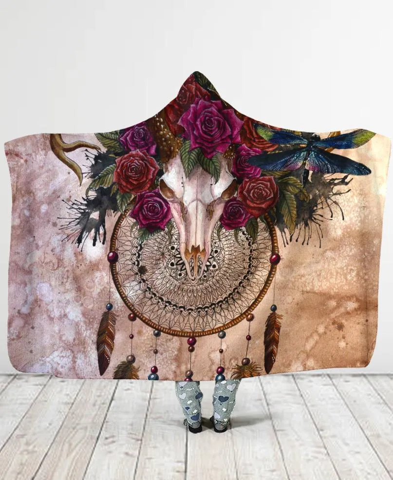 Dreamcatcher Rose Hooded Blanket WCS