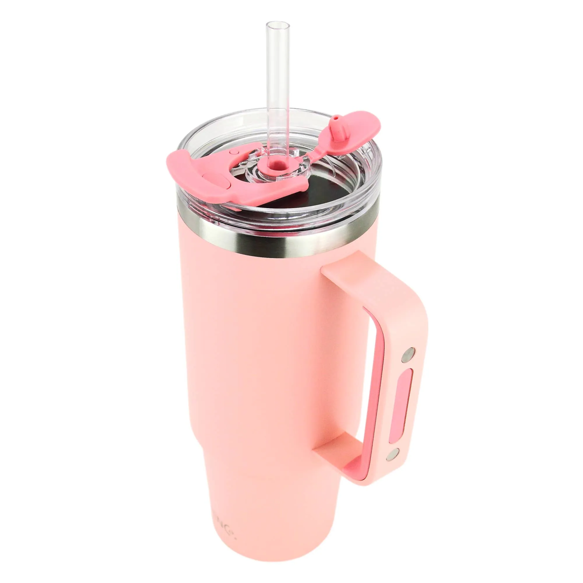 Drinco BigSur Tumbler with Handle Straw/Flip Lid Oakmilk