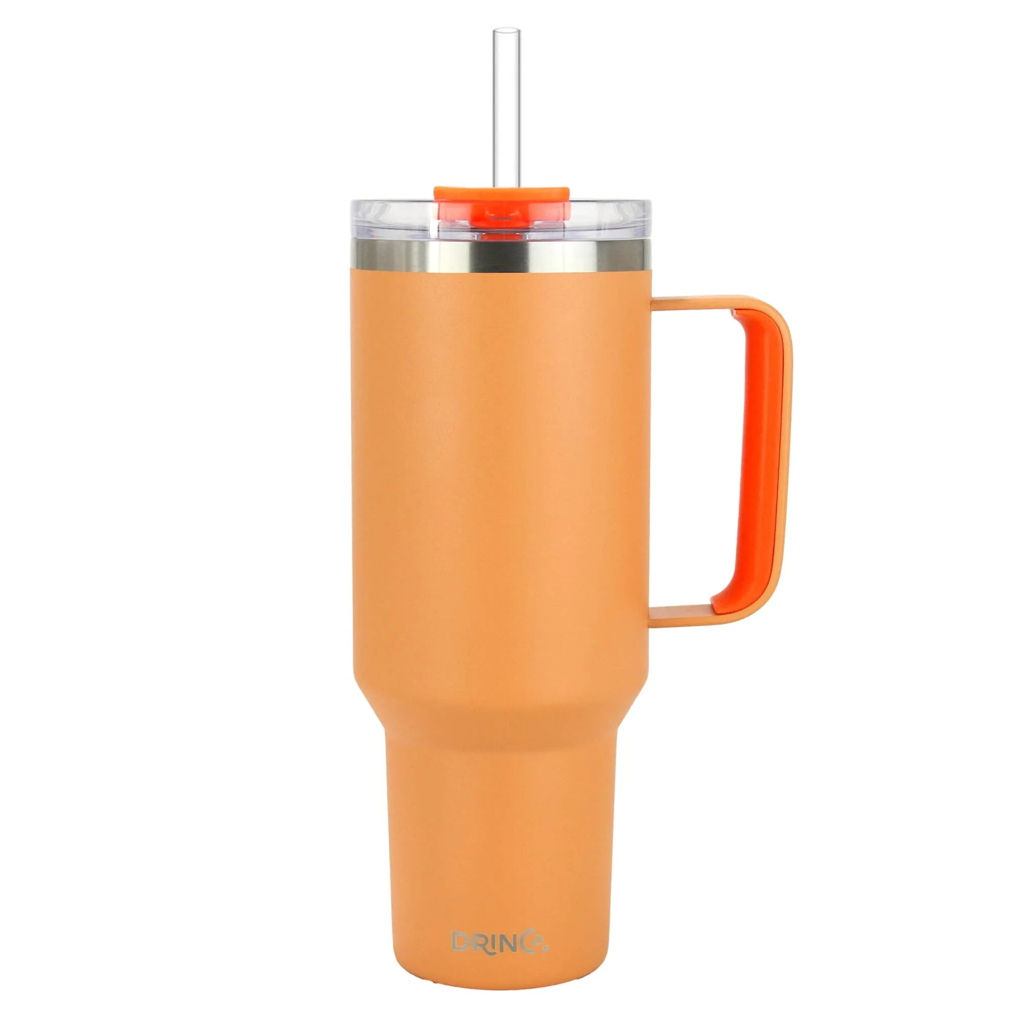 Drinco BigSur Tumbler with Handle Straw/Flip Lid Oakmilk