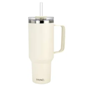 Drinco BigSur Tumbler with Handle Straw/Flip Lid Oakmilk