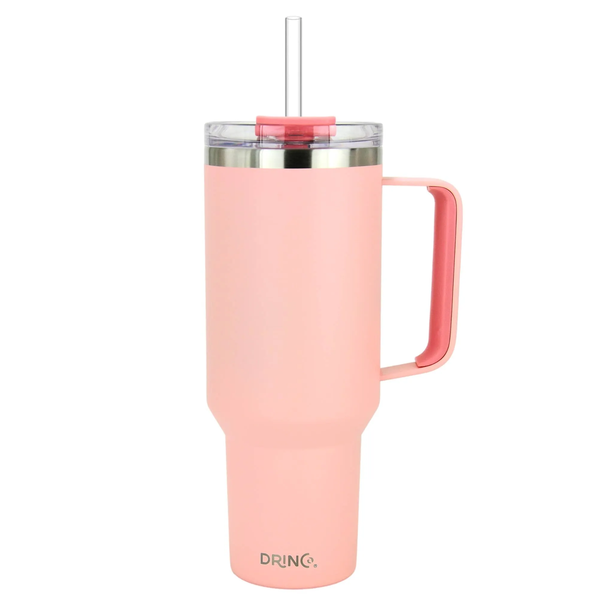 Drinco BigSur Tumbler with Handle Straw/Flip Lid Oakmilk