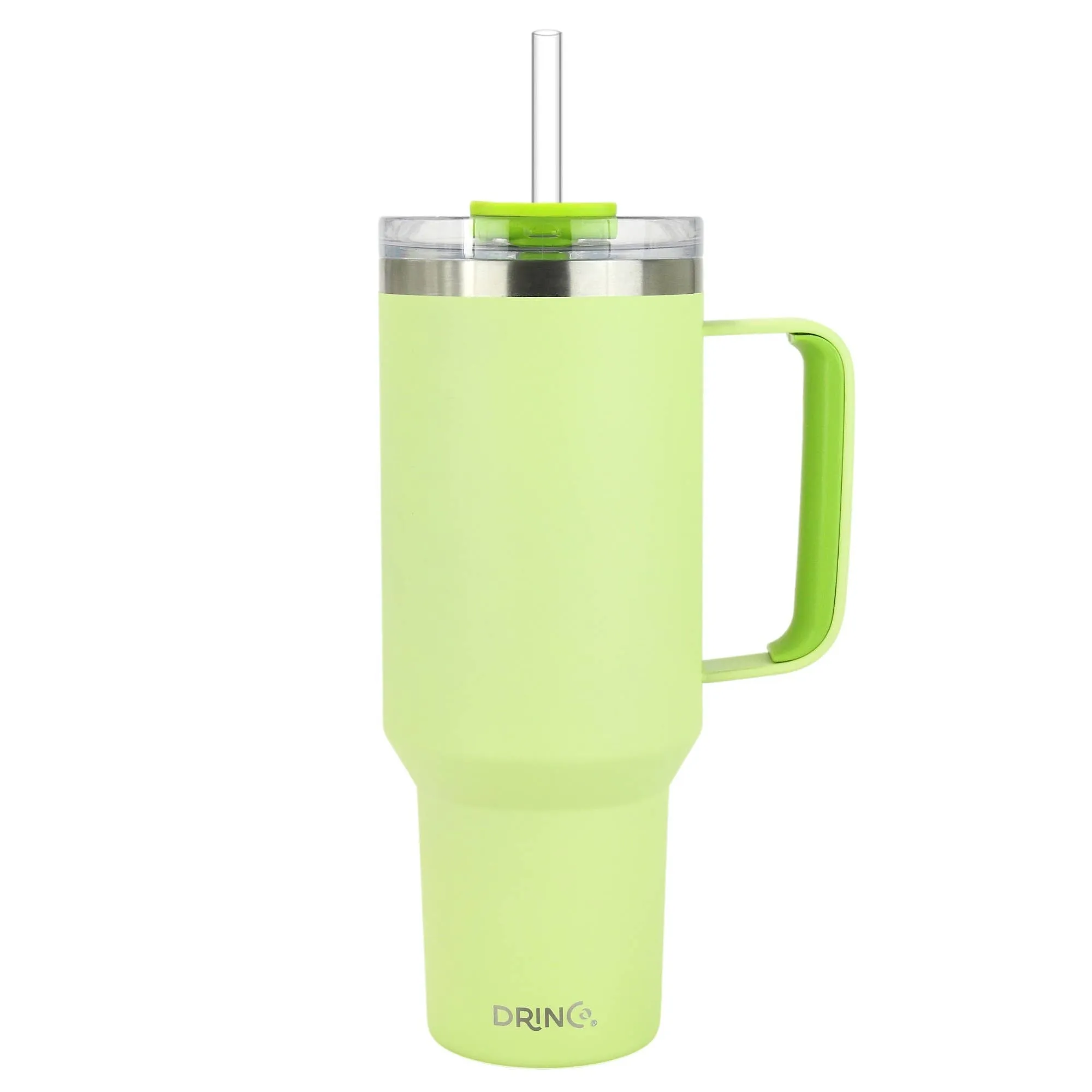 Drinco BigSur Tumbler with Handle Straw/Flip Lid Oakmilk