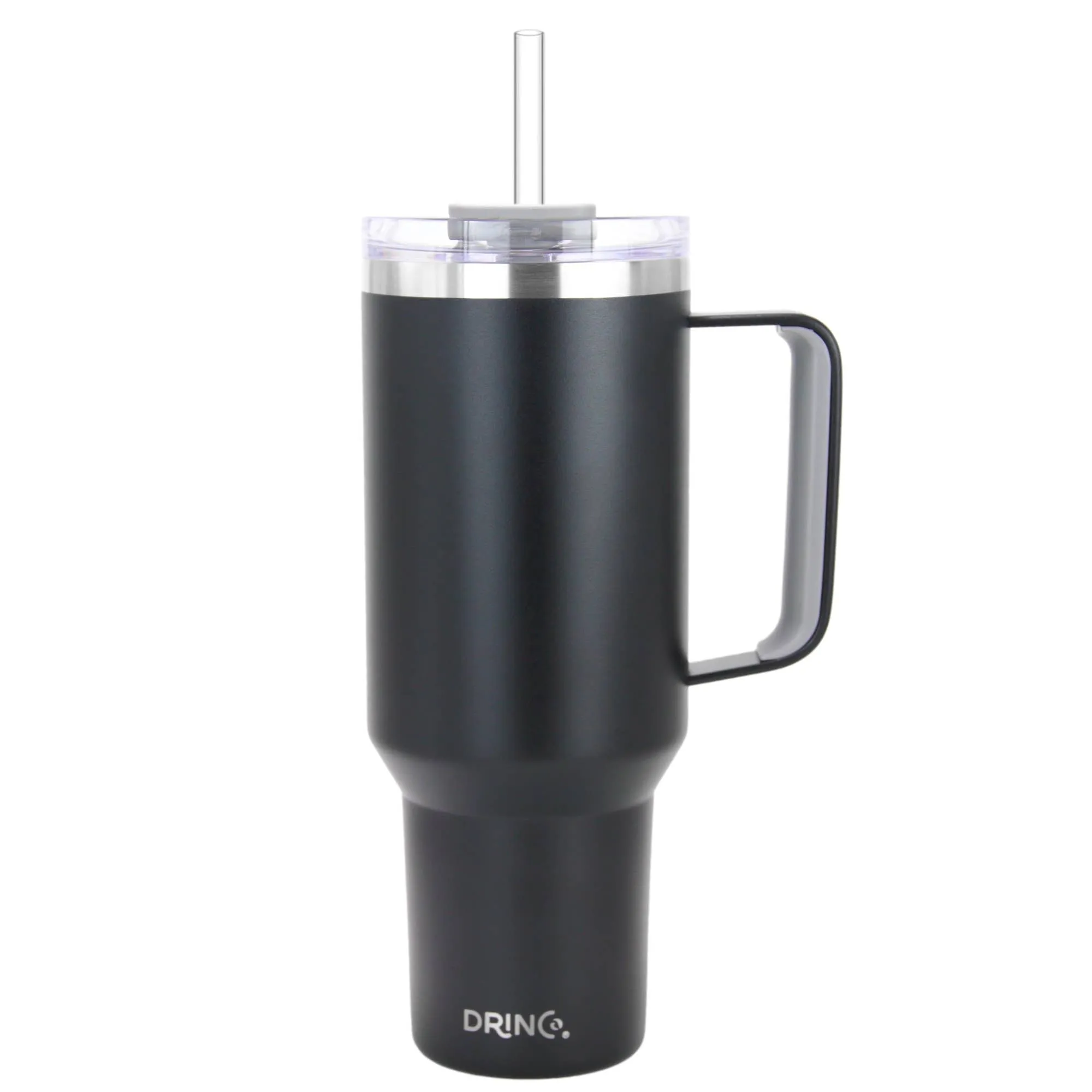 Drinco BigSur Tumbler with Handle Straw/Flip Lid Oakmilk