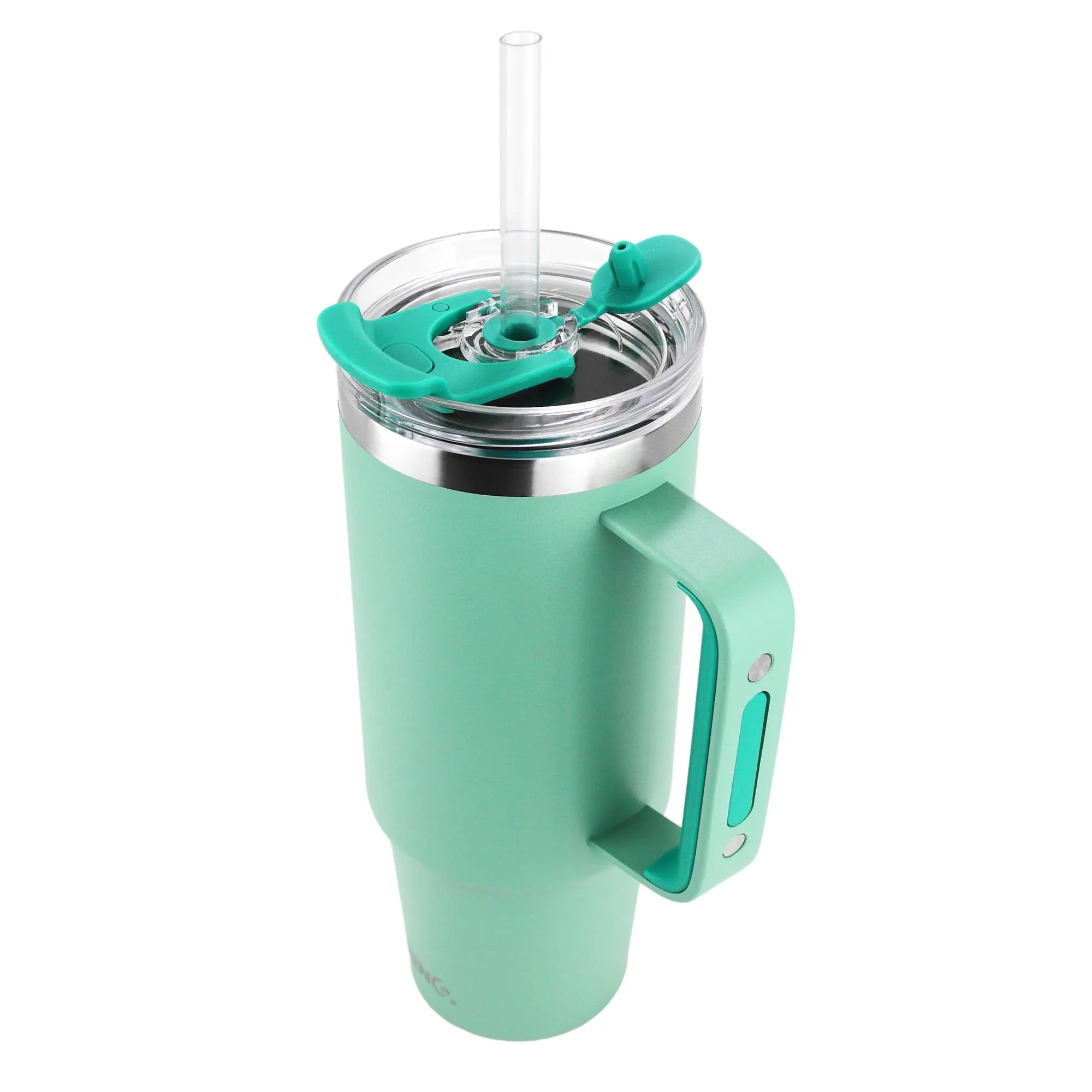 Drinco BigSur Tumbler with Handle Straw/Flip Lid Oakmilk