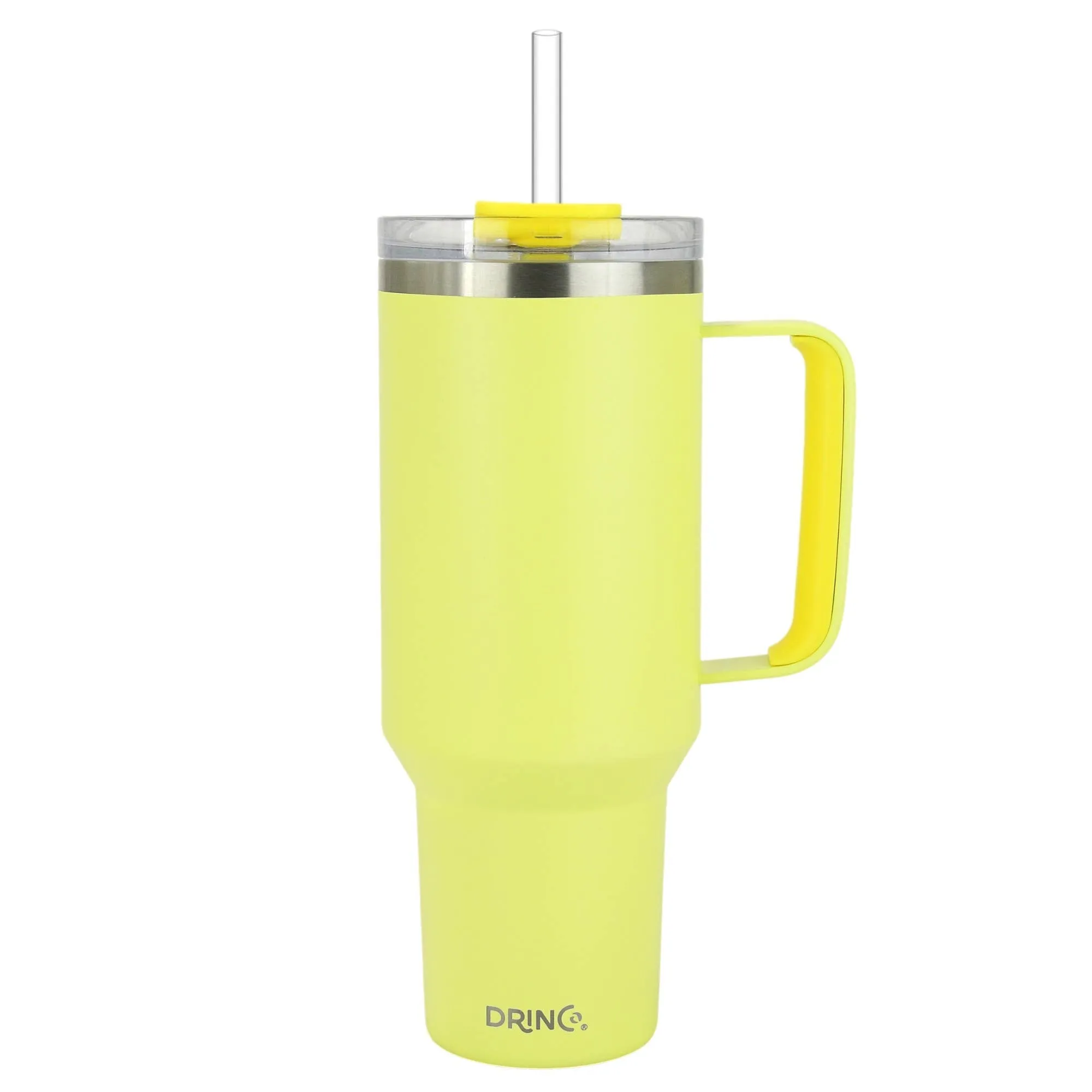 Drinco BigSur Tumbler with Handle Straw/Flip Lid Oakmilk