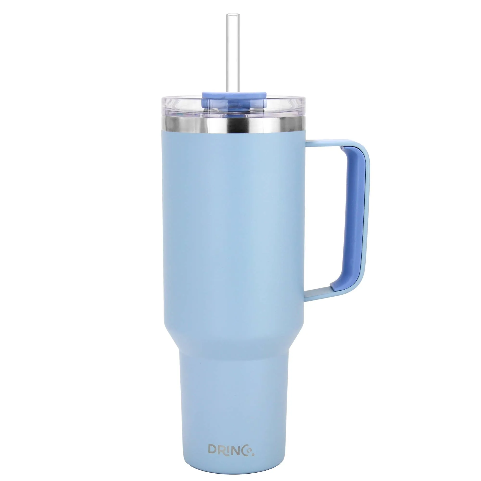 Drinco BigSur Tumbler with Handle Straw/Flip Lid Oakmilk