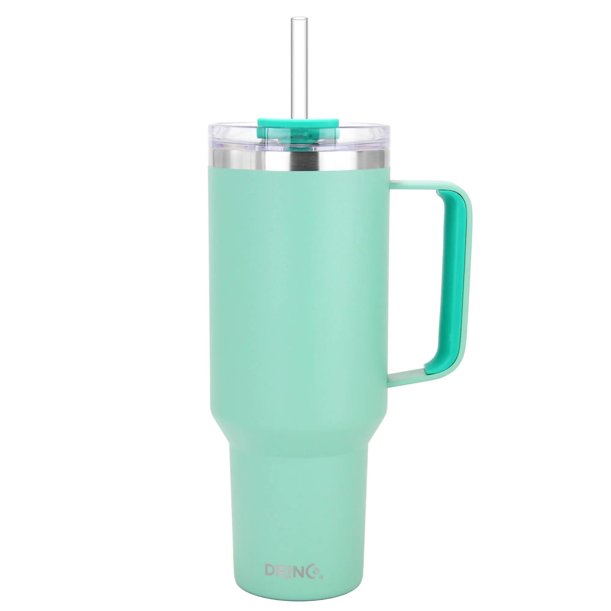 Drinco BigSur Tumbler with Handle Straw/Flip Lid Oakmilk