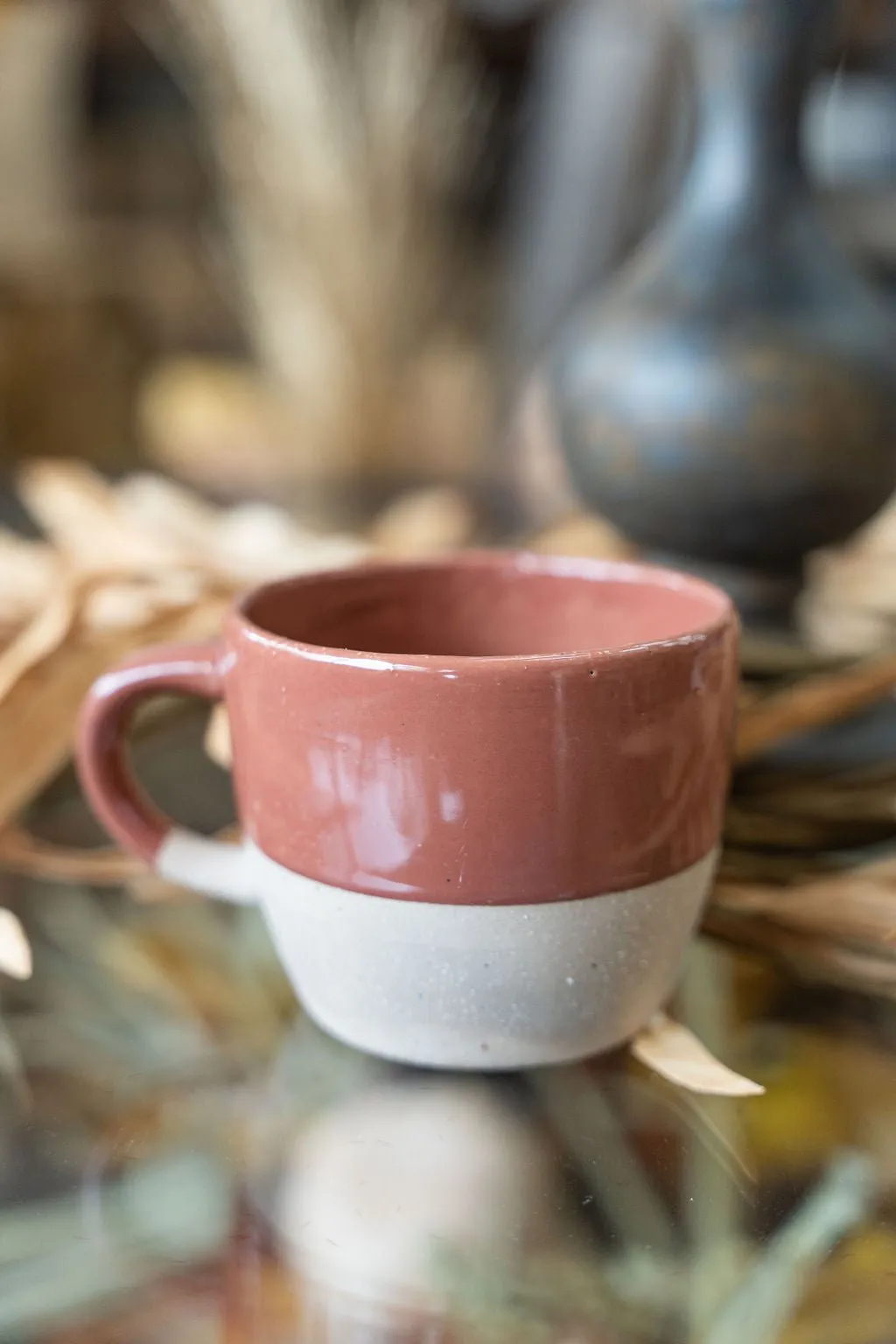 Dual Tone Glazed Stoneware Mug