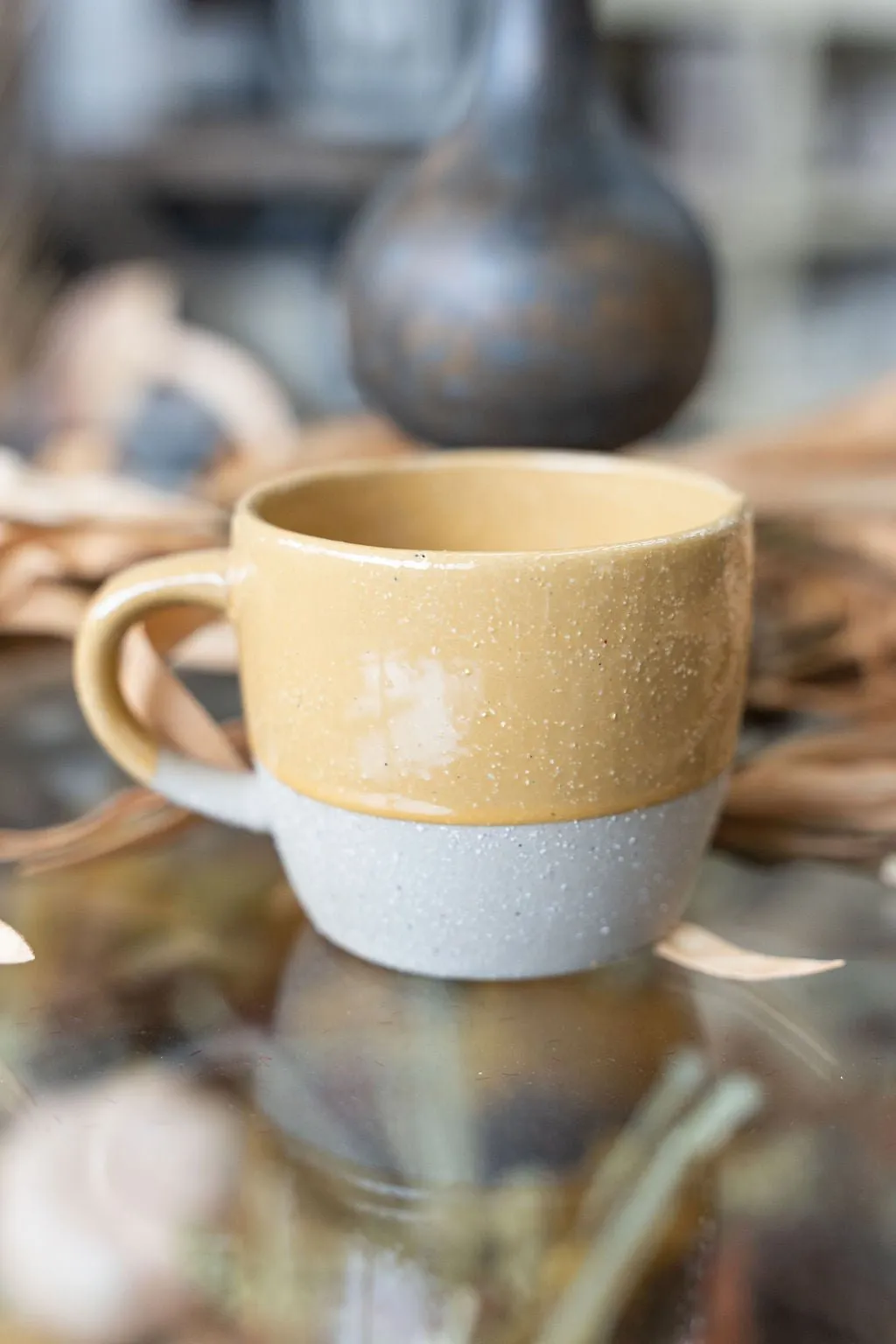 Dual Tone Glazed Stoneware Mug