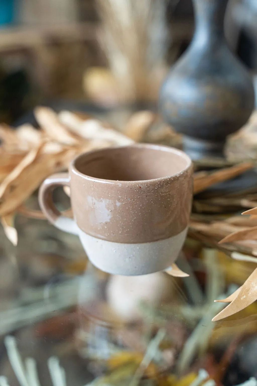 Dual Tone Glazed Stoneware Mug