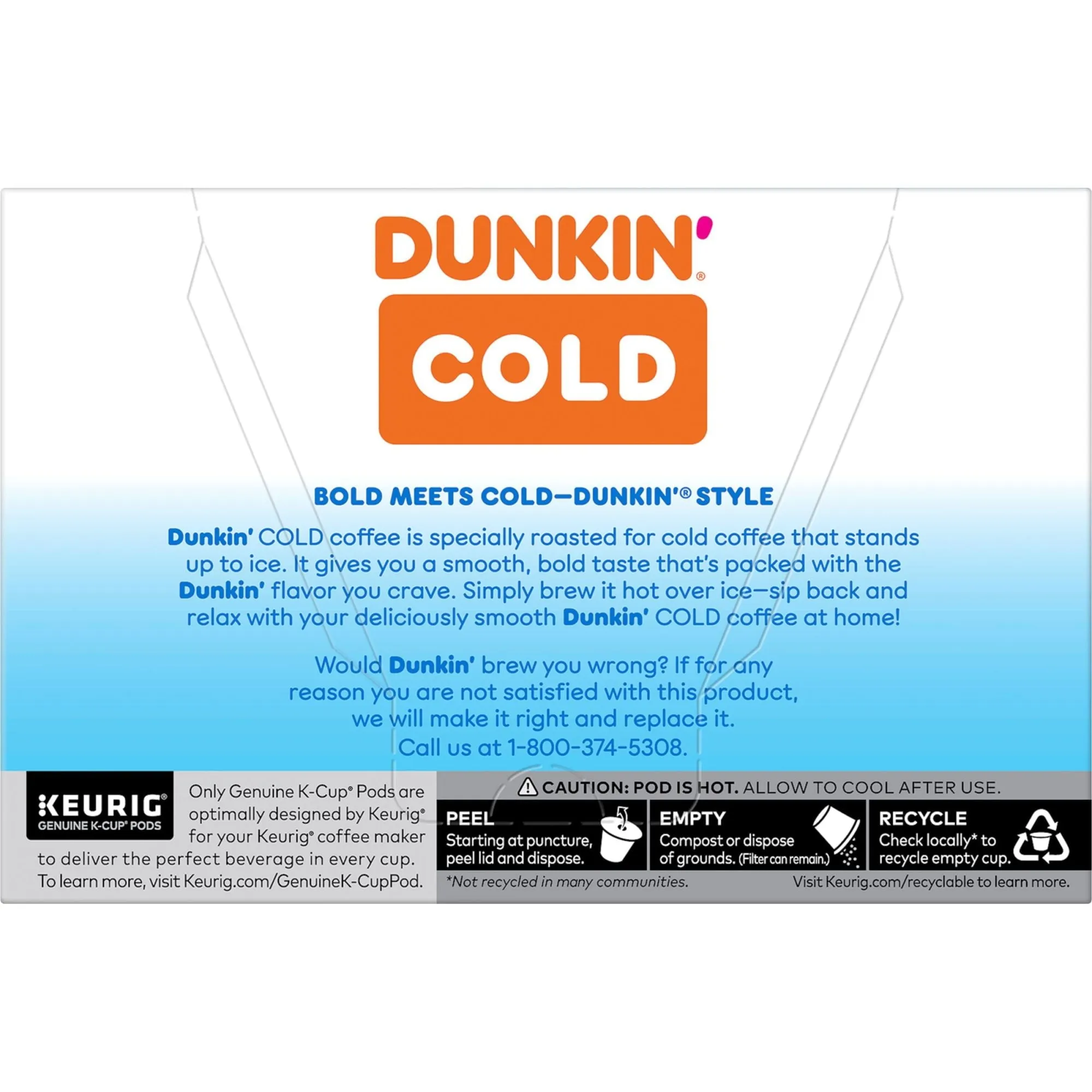 Dunkin Cold Coffee, Keurig K-Cup Pods, 10 Count Box