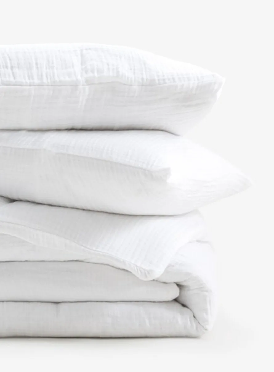 Duvet cover  2 PILLOWS Queen in Soft Linen Snow