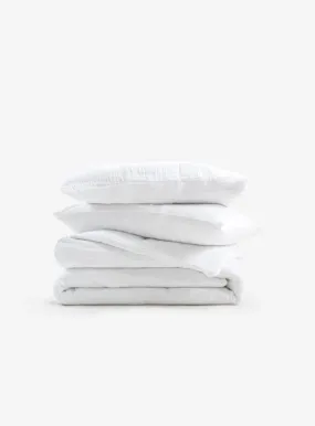 Duvet cover  2 PILLOWS Queen in Soft Linen Snow