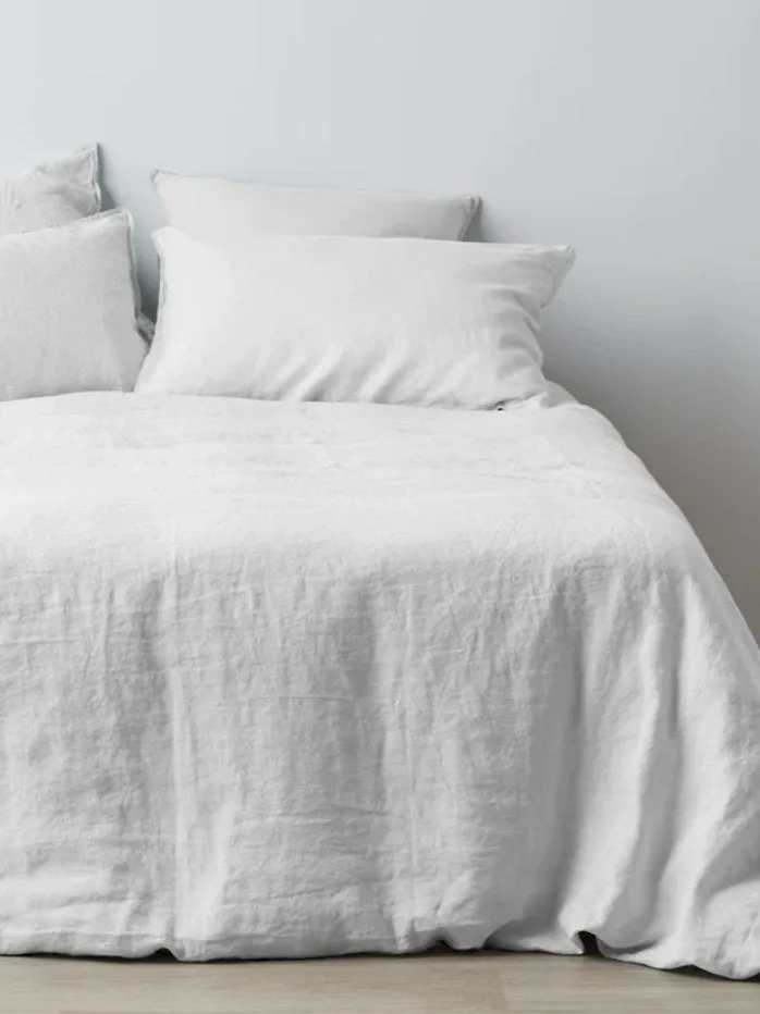 Duvet cover  2 PILLOWS Queen in Soft Linen Snow