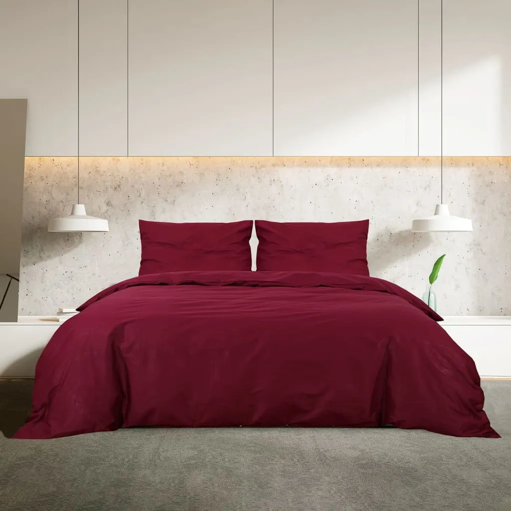 Duvet Cover Set Bordeaux 260x220 cm Light-weight Microfiber