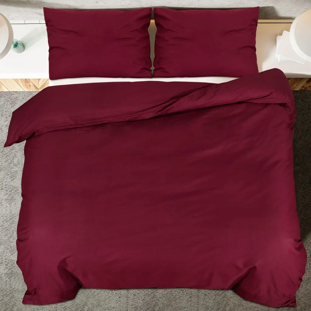 Duvet Cover Set Bordeaux 260x220 cm Light-weight Microfiber