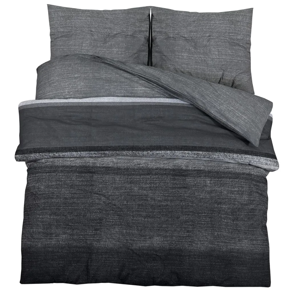 Duvet Cover Set Dark Grey 155x220 cm Cotton