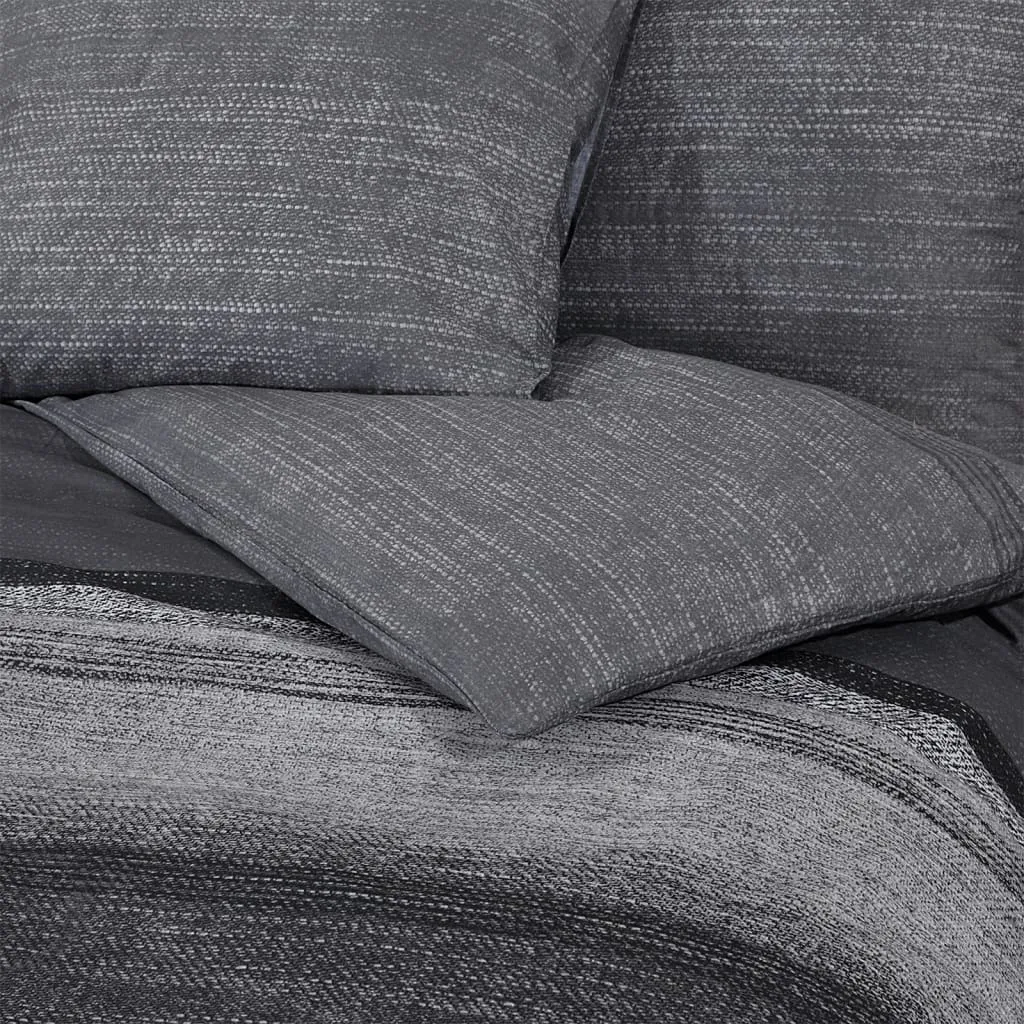 Duvet Cover Set Dark Grey 155x220 cm Cotton