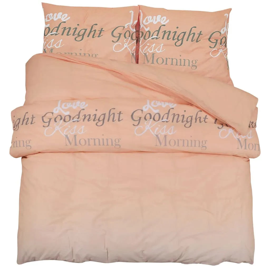 Duvet Cover Set Pink 260x240 cm Cotton