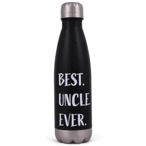 Elanze Designs Best Uncle Ever Black 17 ounce Stainless Steel Sports Water Bottle