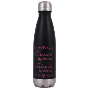 Elanze Designs Cousins Friends Black 17 ounce Stainless Steel Sports Water Bottle