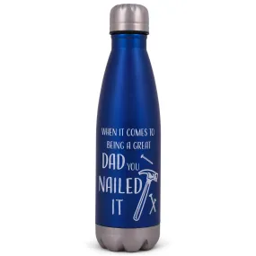 Elanze Designs Dad Nailed It Blue 17 ounce Stainless Steel Sports Water Bottle