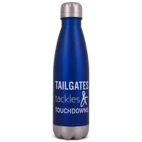 Elanze Designs Tailgates Touchdowns Blue 17 ounce Stainless Steel Sports Water Bottle