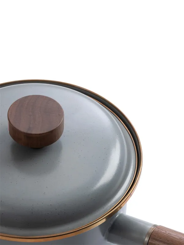 Enamel Saucepan: Slate Grey