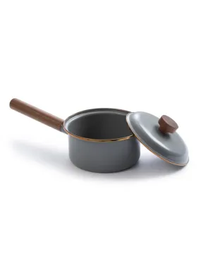 Enamel Saucepan: Slate Grey