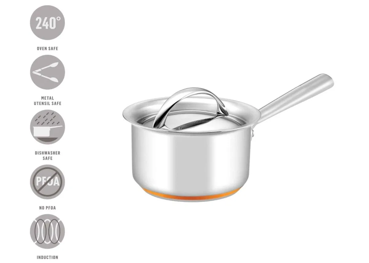 Essteele Per Vita Copper Base Stainless Steel Induction Covered Saucepan 18cm (2.8L)