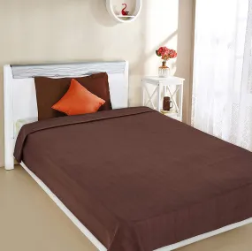 EVOLIFE All Season Polyester Micromink Summer AC Blanket Super Soft Polar Fleece Plain Single Bed Blanket | AC Dohar |Comforter| Size 150 X 225 Cms (Approx 4.9 X 7.3 Ft) (Single) (Red) (Brown)