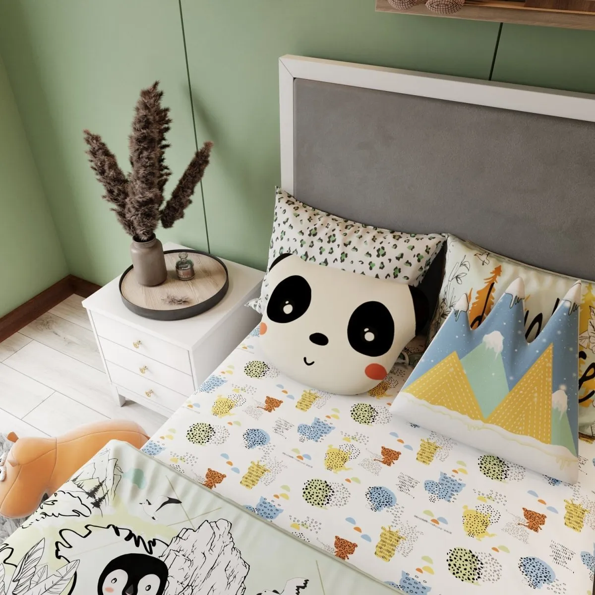 Fancy Fluff Kids Single Bedsheet Set- Animal Planet