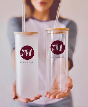 Fancy Letter Monogram Can Cup