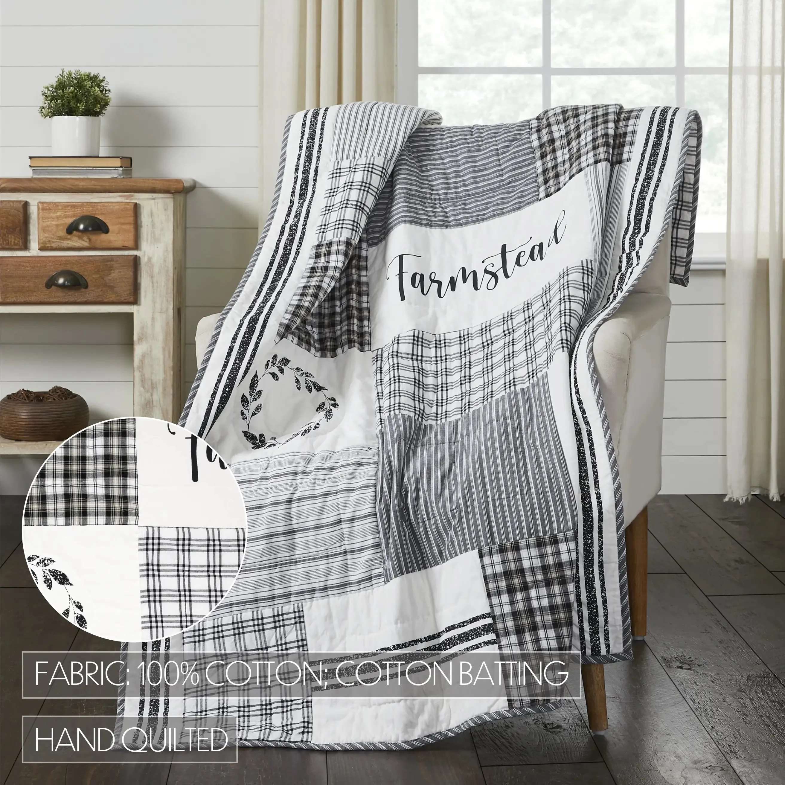 Farmhouse Patchwork Throw Blanket