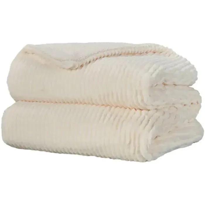 Faux Fur RD639 Ivory Throw Blanket