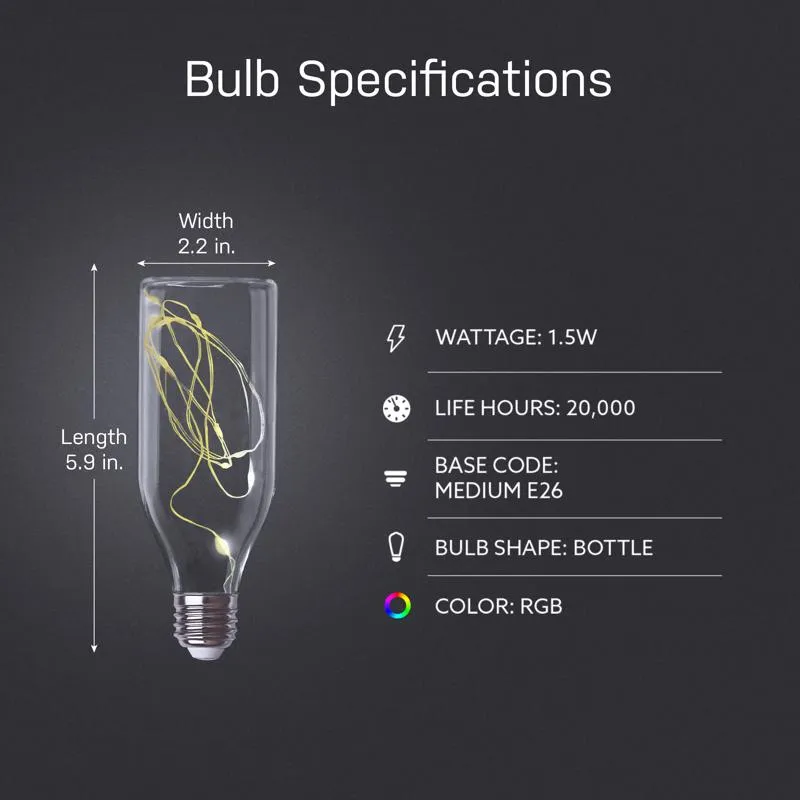 Feit LED Specialty Bottle E26 (Medium) LED Bulb Multi-Colored 11 Watt Equivalence 1 pk