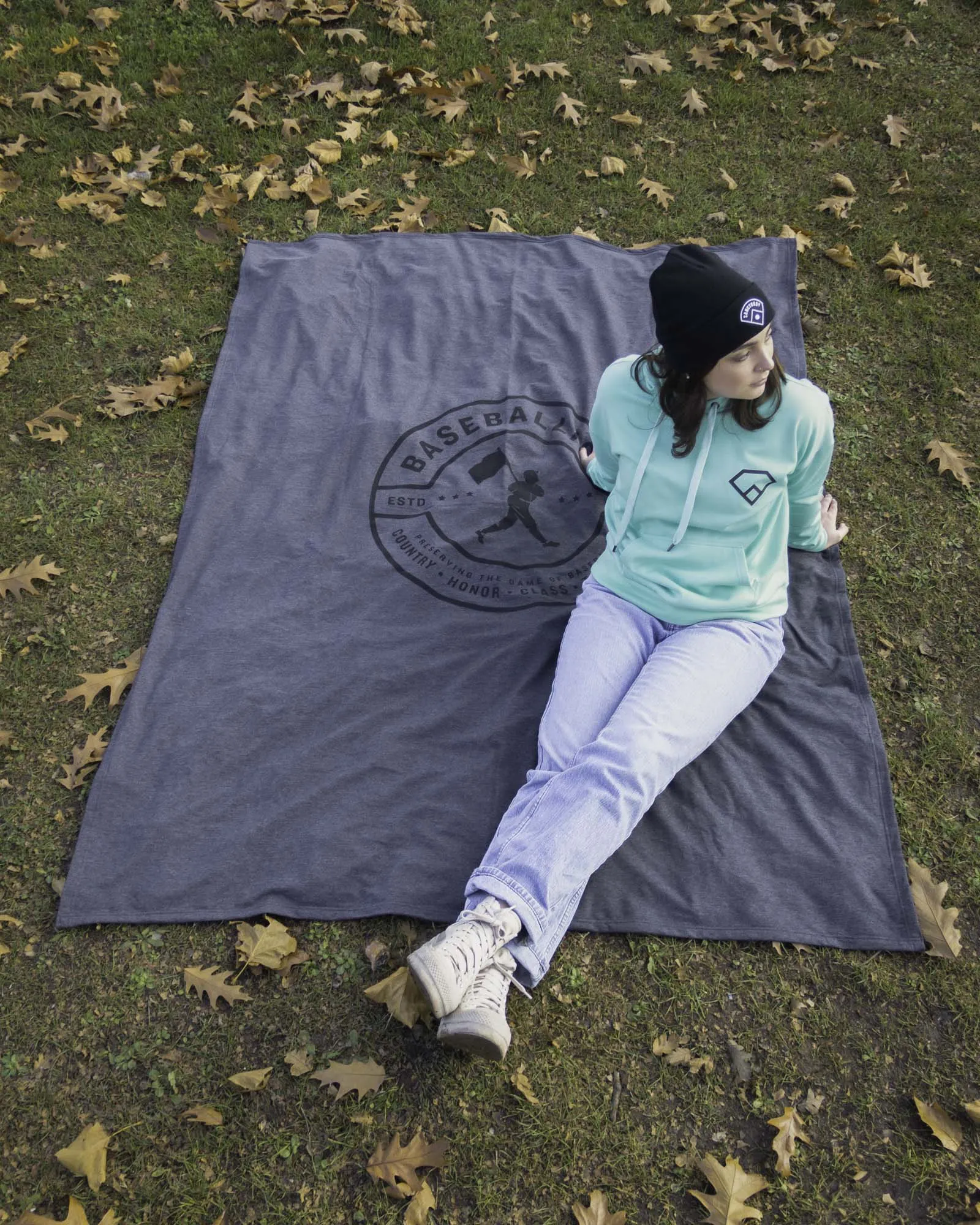 Flag Man Crest Sweatshirt Blanket