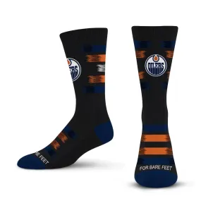 For Bare Feet NHL Men's Edmonton Oilers Fade To Black Crew Socks