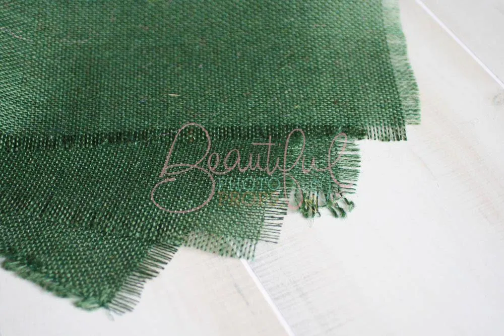 Forest Green Burlap Blanket Photography Prop