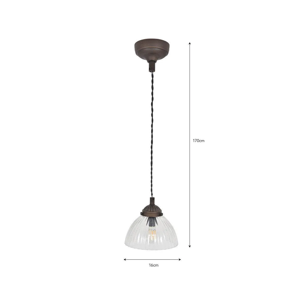 Fovant Glass Pendant Light | Small | Antique Bronze