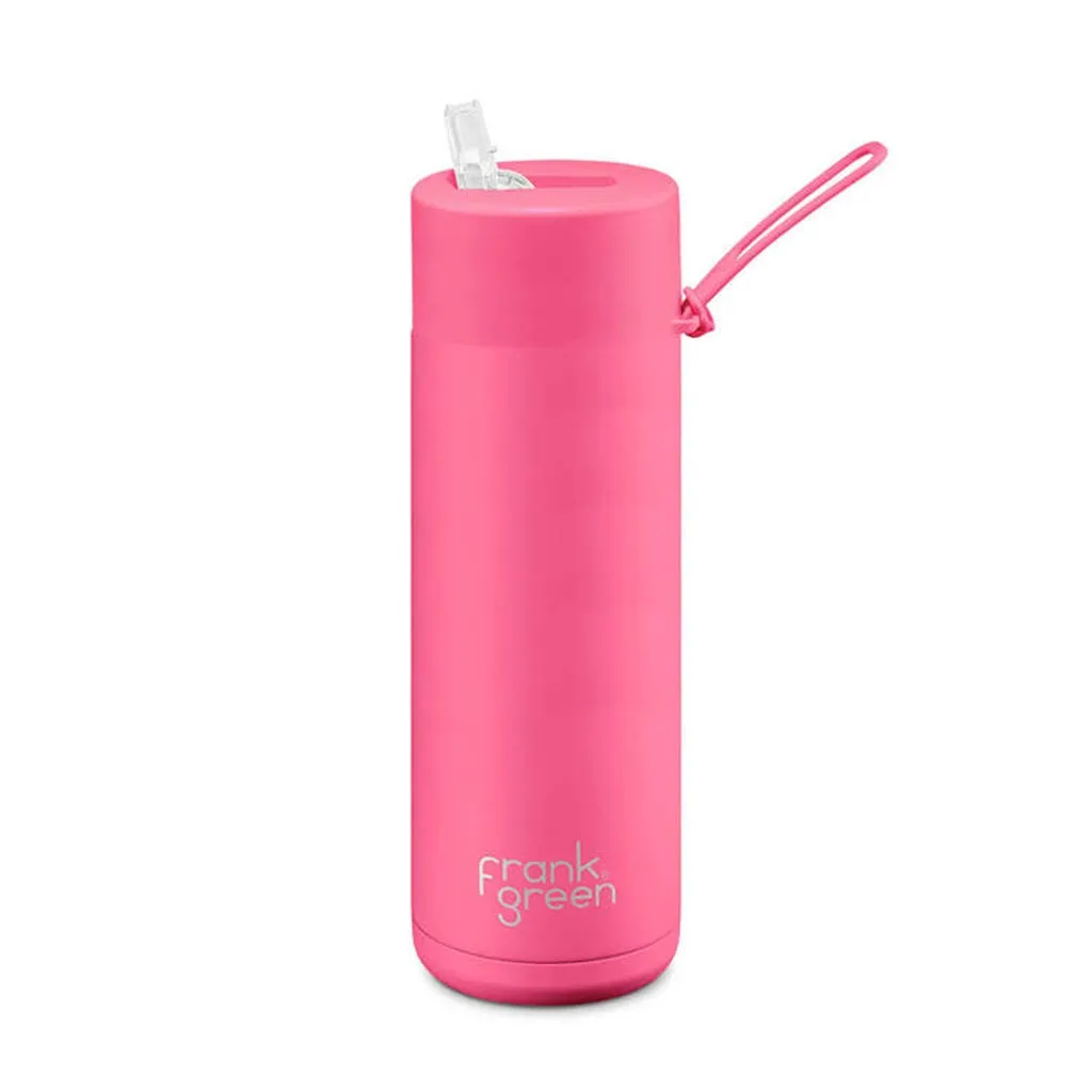 Frank Green Ceramic 20oz Straw Bottle - Neon Pink