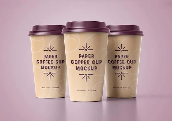 Free 4 x Coffee Cup Mockups Including Various Angles